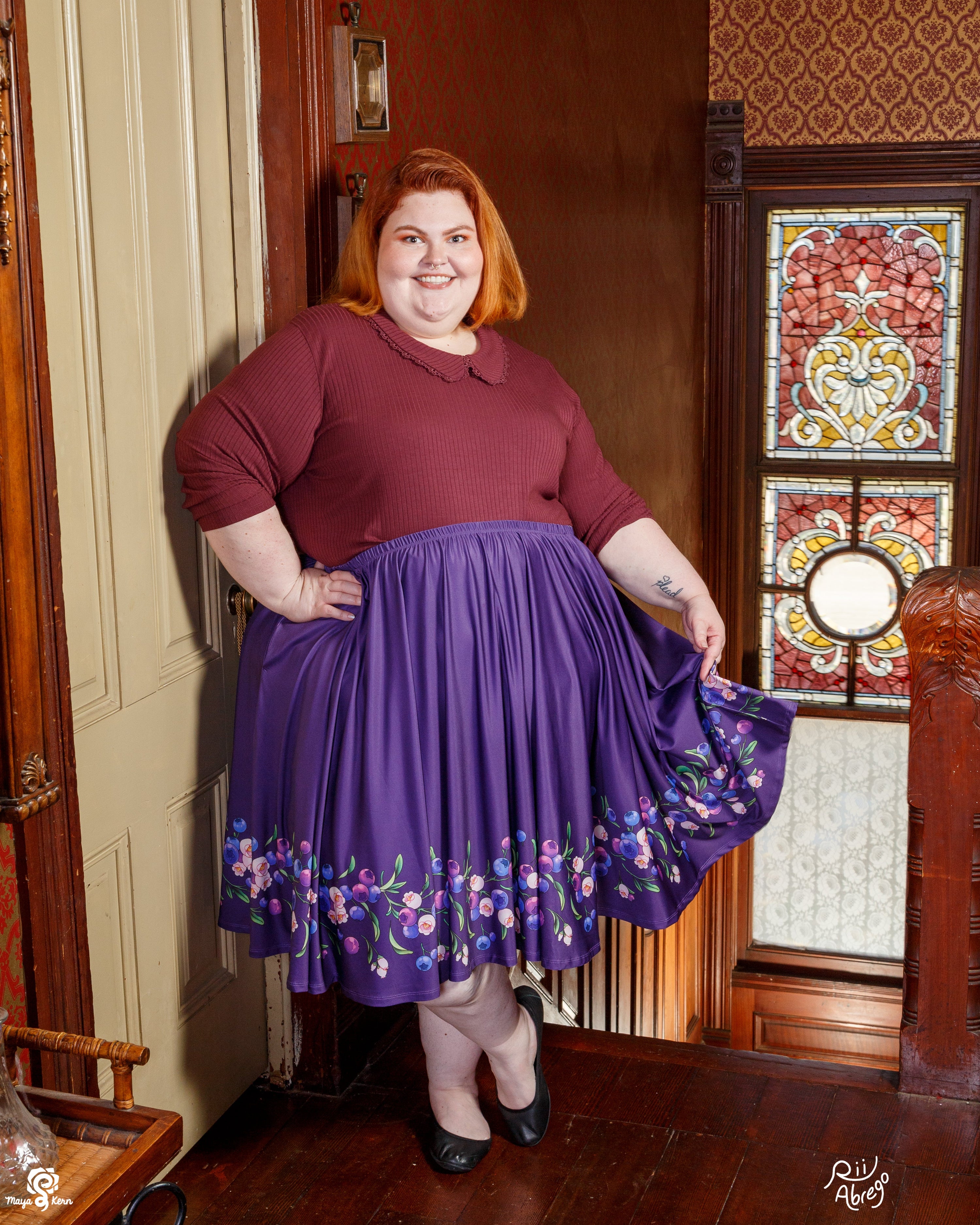 COLLAB: Rii Abrego Blueberry Midi Skirt