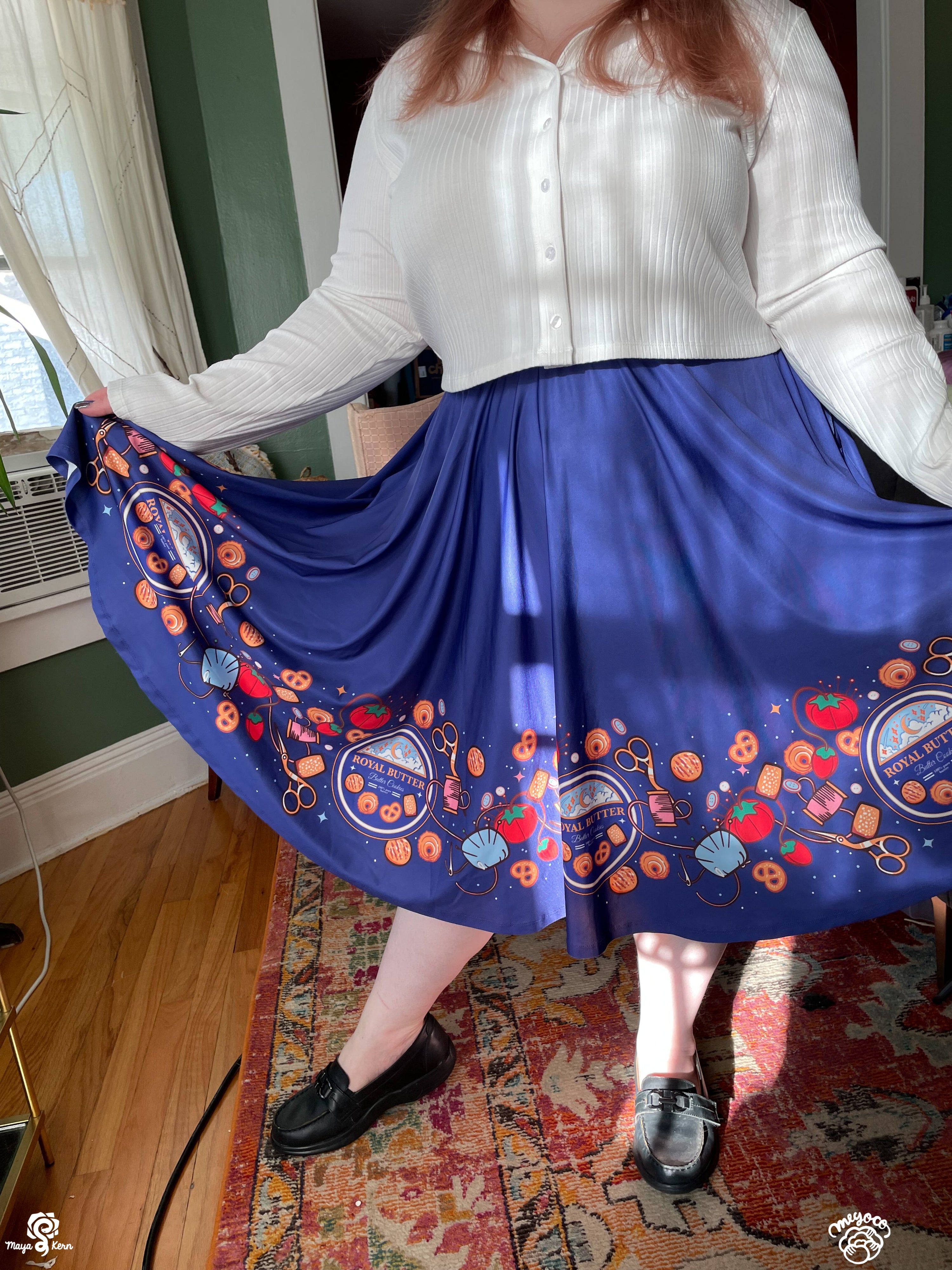 COLLAB: Meyoco Butter Cookies Sewing Tin Midi Skirt