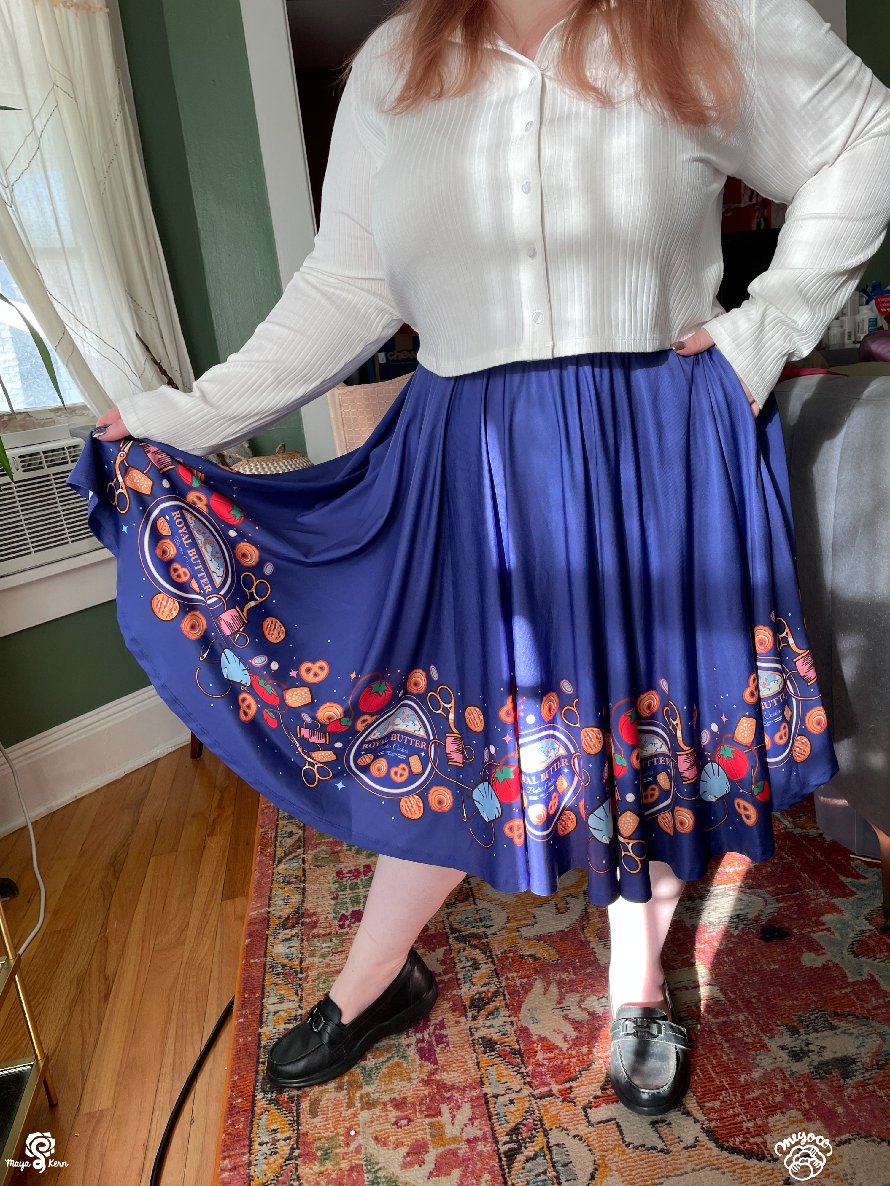 COLLAB: Meyoco Butter Cookies Sewing Tin Midi Skirt