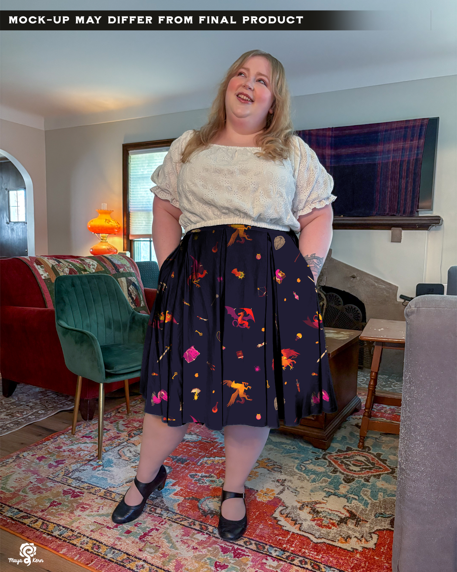 [PREORDER] Dungeon Delver Cotton Pleated Midi Skirt