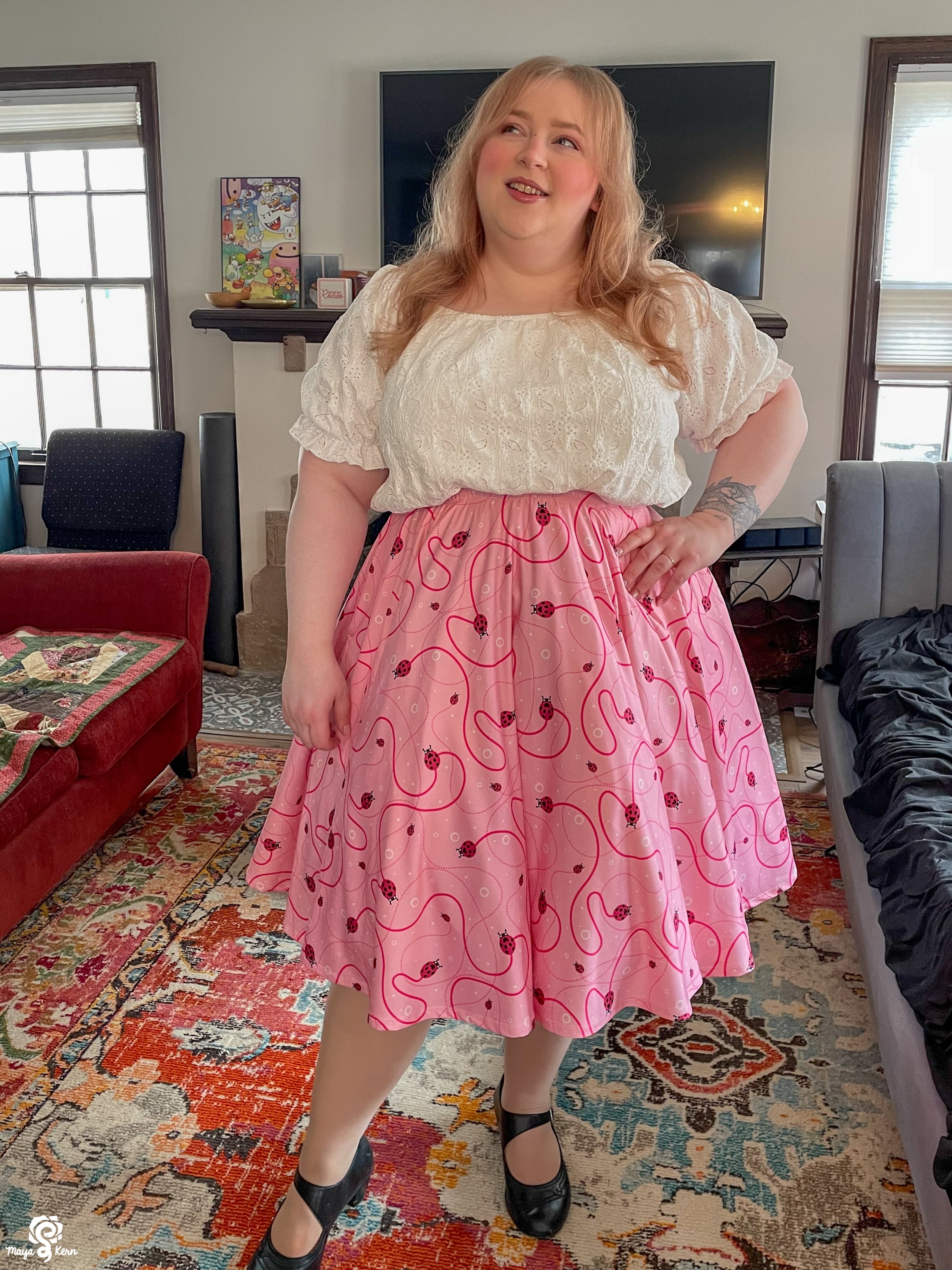Ladybugs Midi Skirt