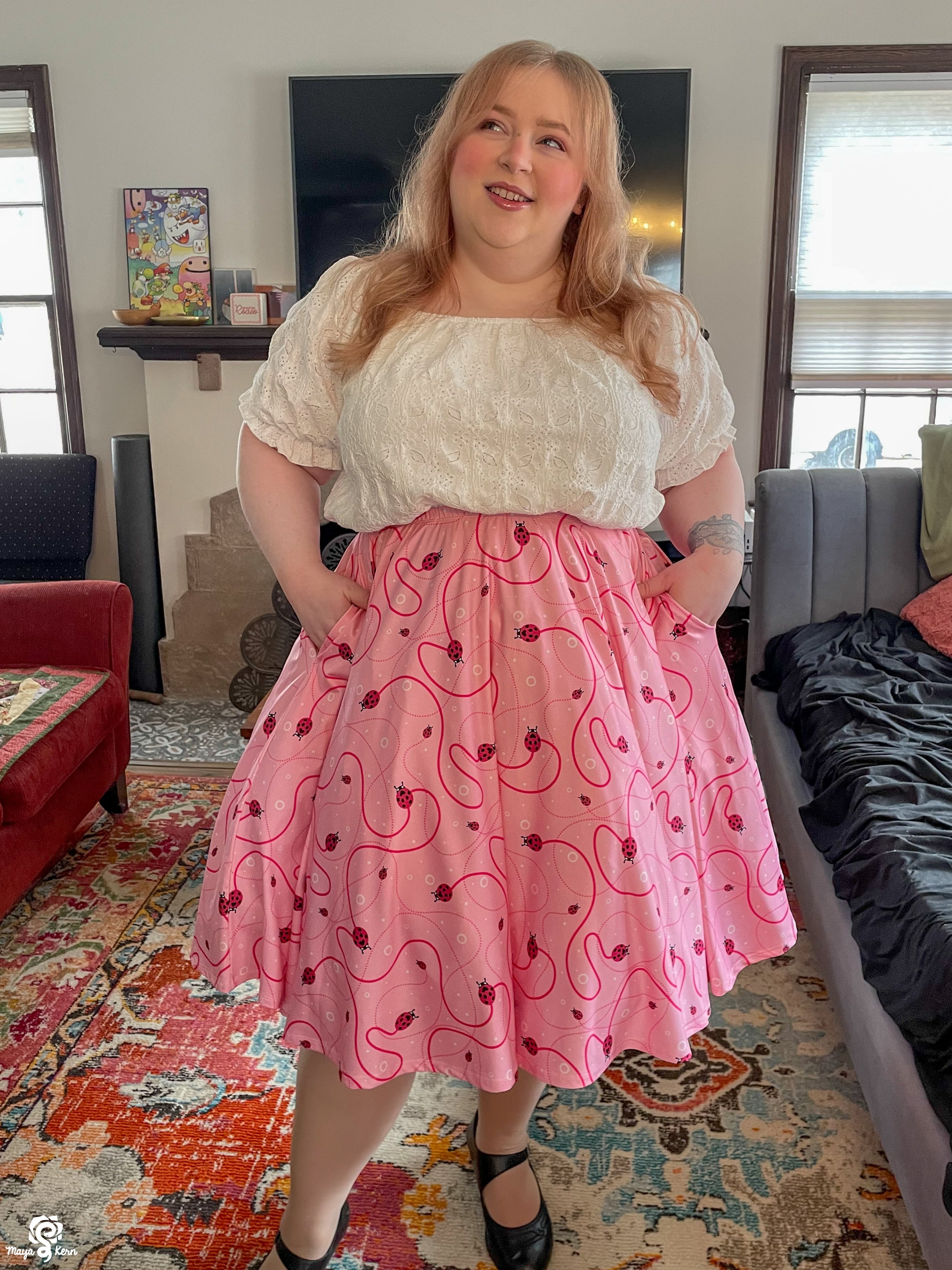 Ladybugs Midi Skirt