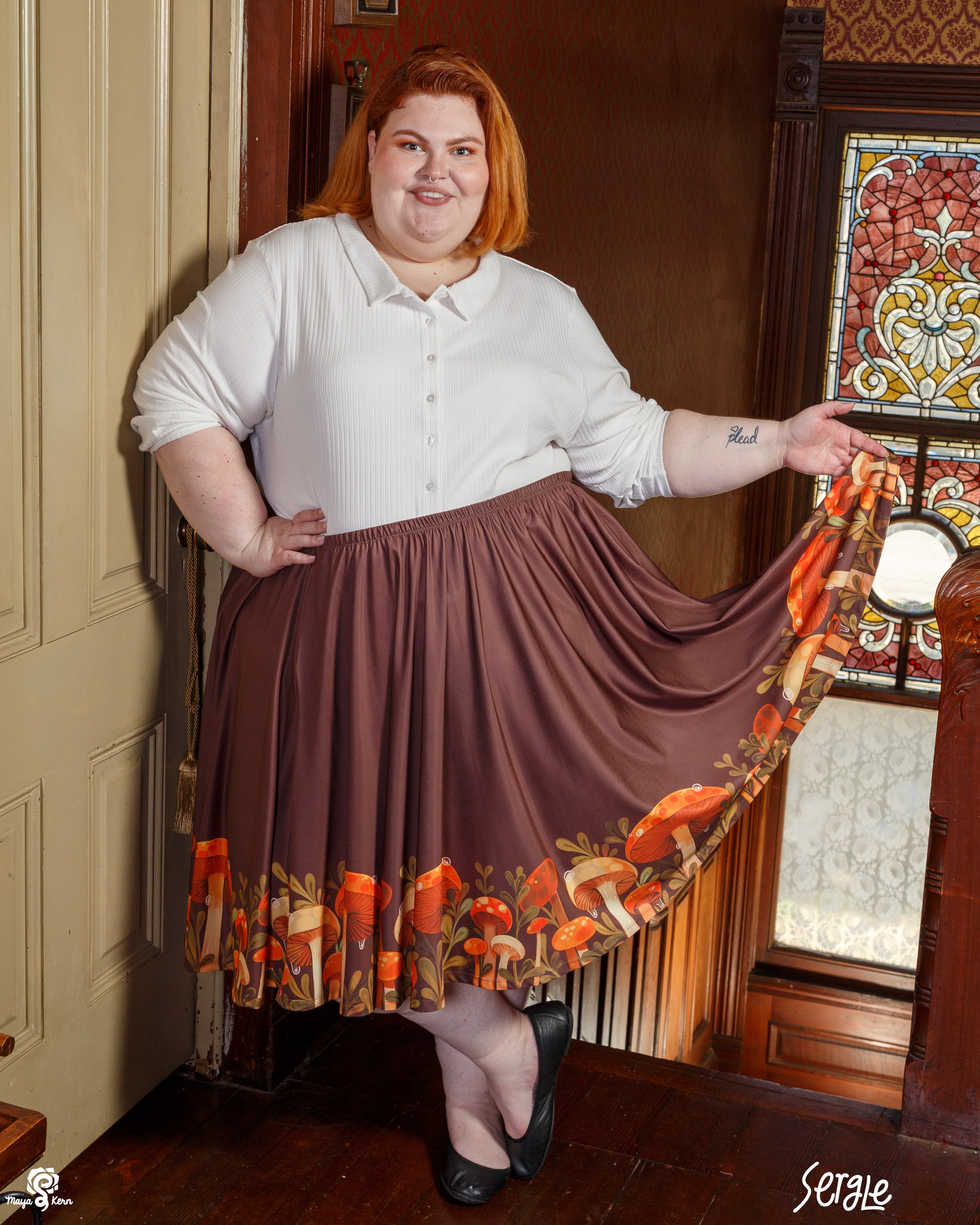 COLLAB: Sergle Mushroom Midi Skirt