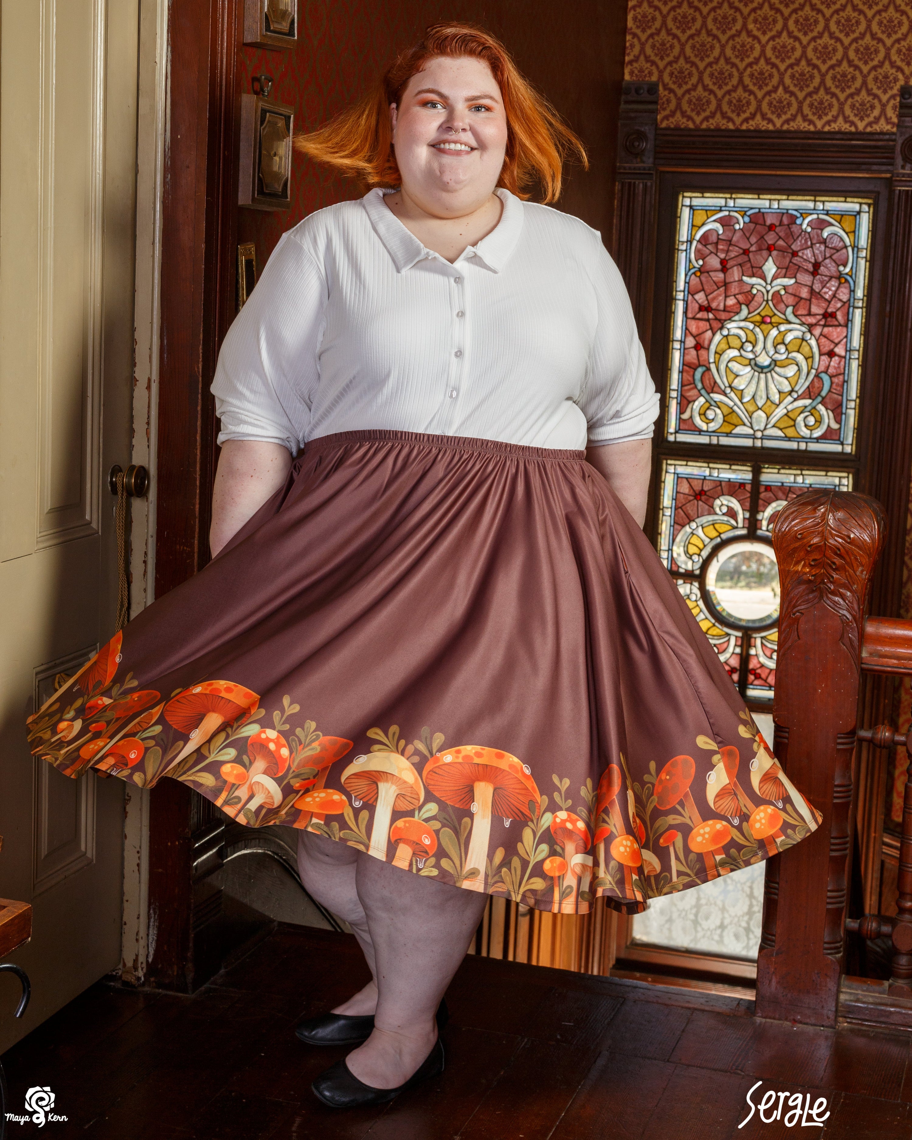 COLLAB: Sergle Mushroom Midi Skirt