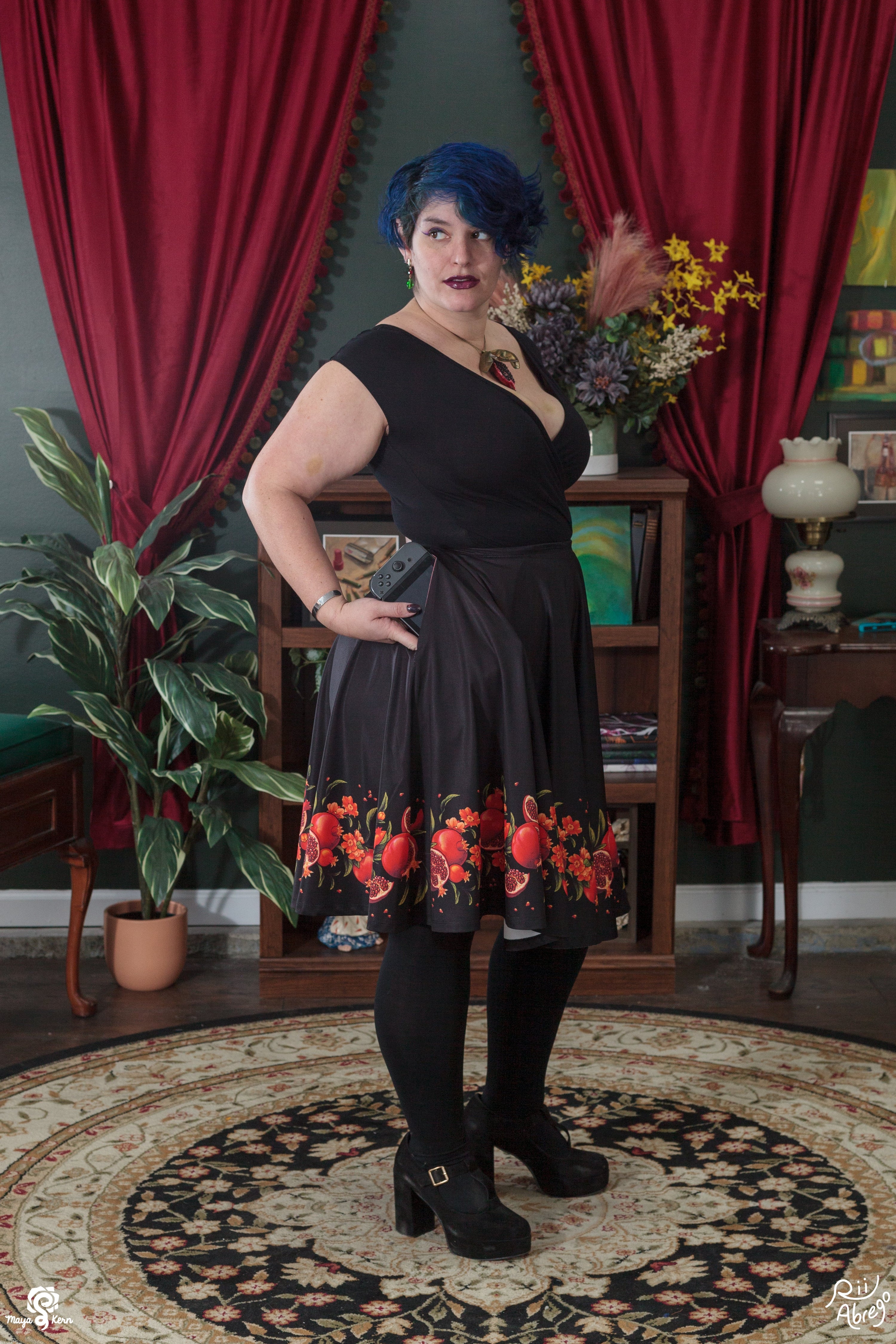 COLLAB: Rii Abrego Pomegranate Midi Skirt