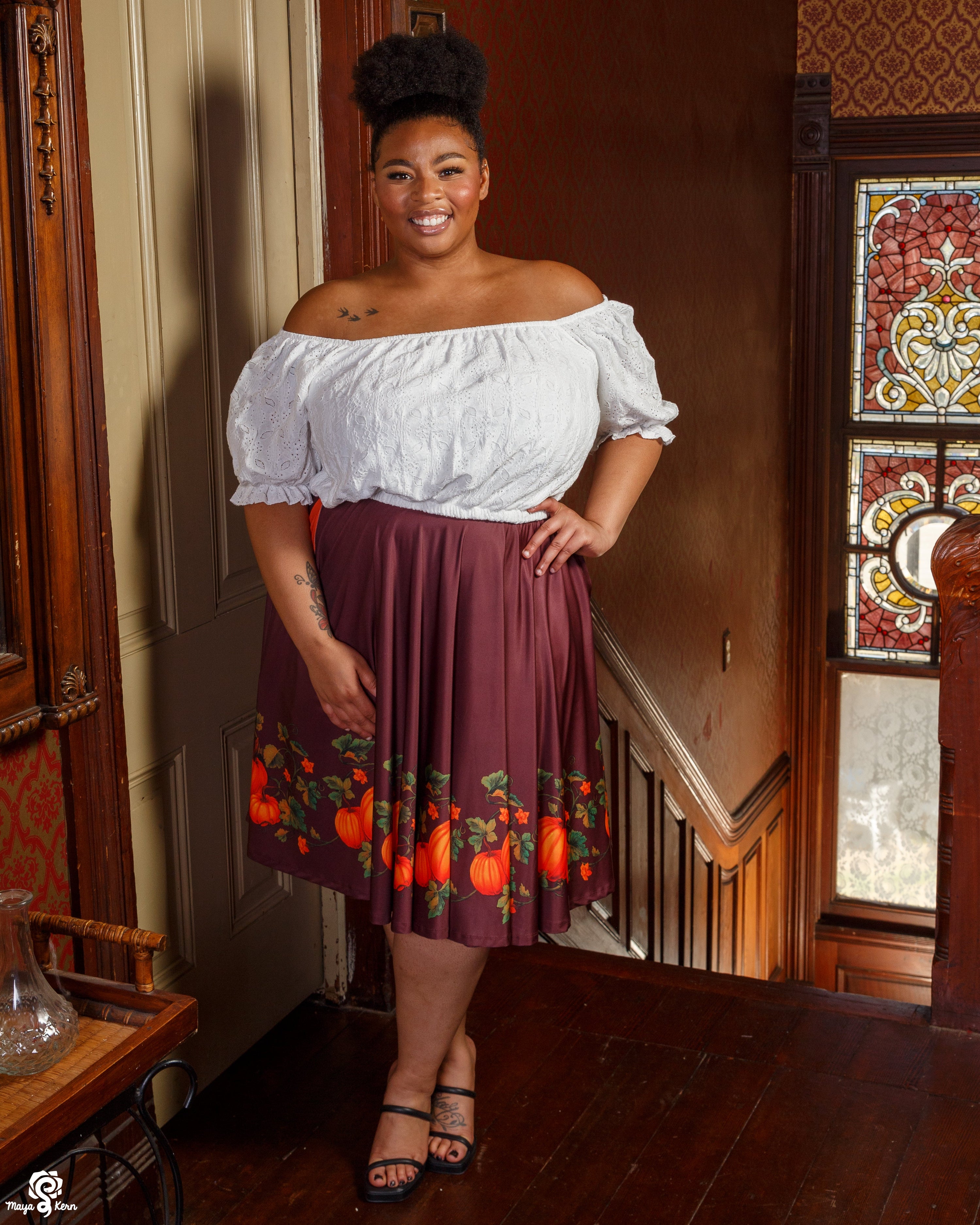 Pumpkins Midi Skirt