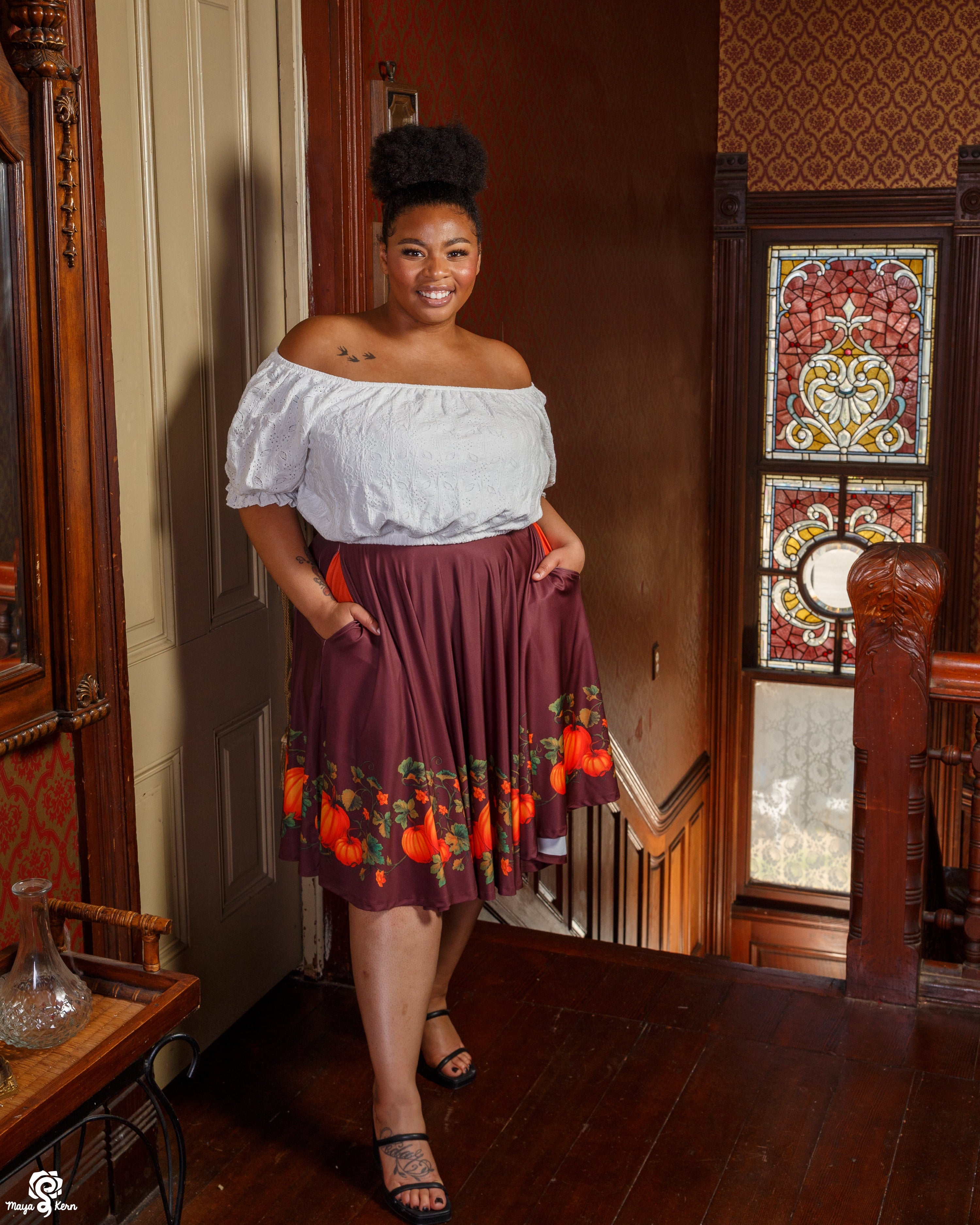 Pumpkins Midi Skirt