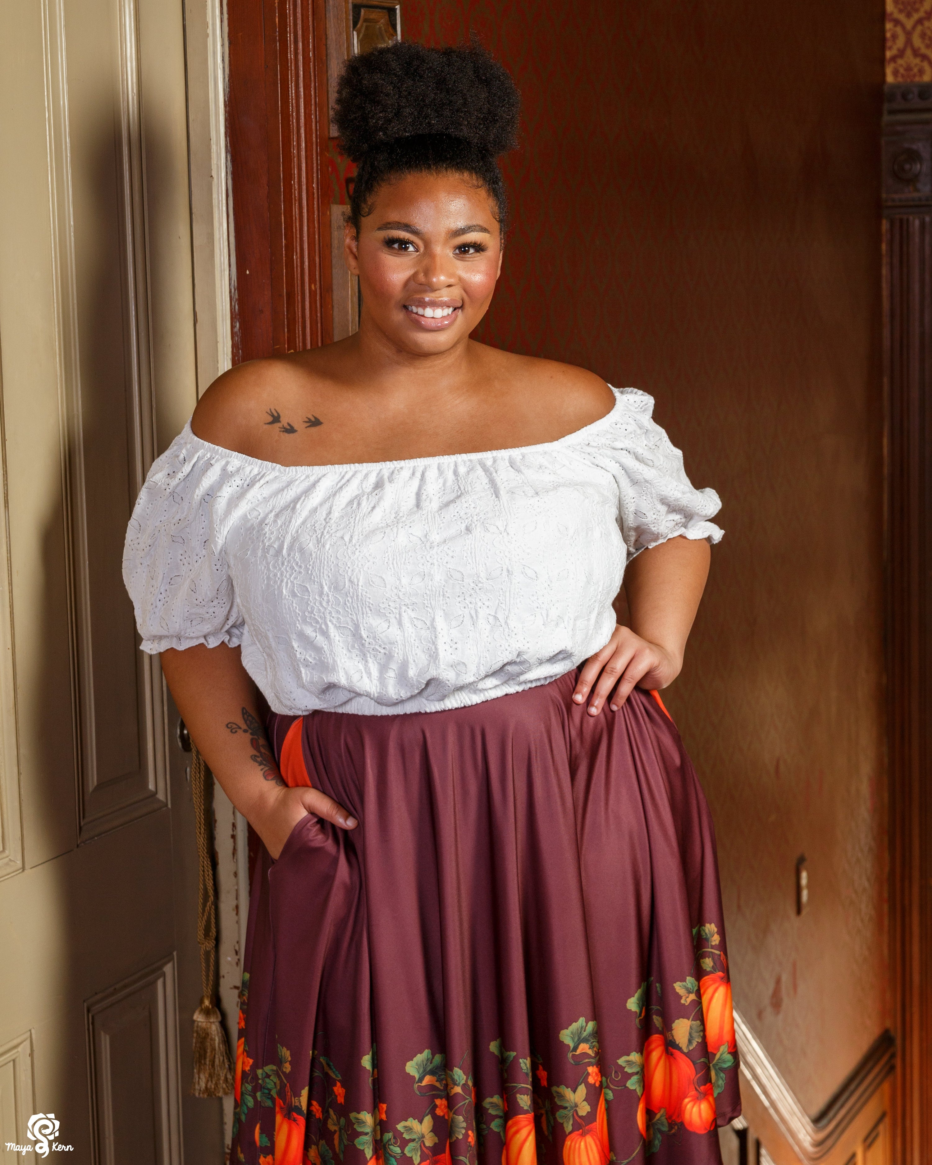 Pumpkins Midi Skirt